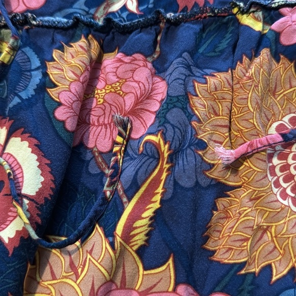 Jaase Bell Hippie Sleeve Pink Blue Floral‎ Boho Hippie Top/Blouse Size Medium - Picture 6 of 10